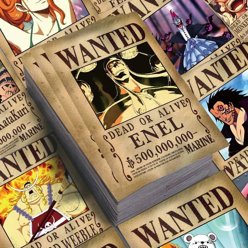 One Piece Wanted Order Complete Set Cartoon Cute 56pcs Stickers 2D DIY Decoration Stickers Cards Animation Peripherals Wholesale view 4