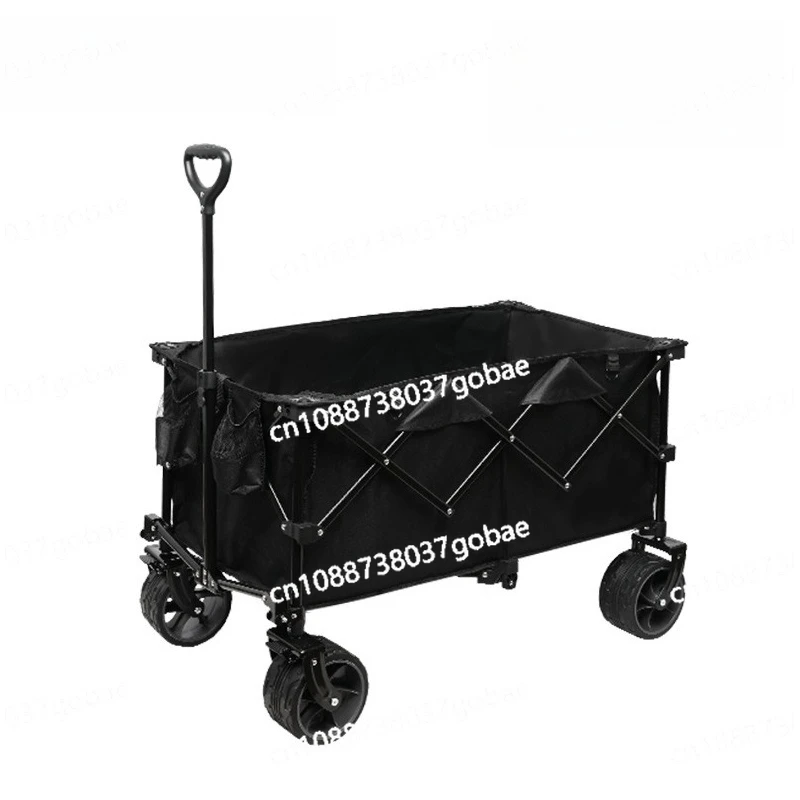 

Foldable camping trailer portable outdoor four-wheel trolley