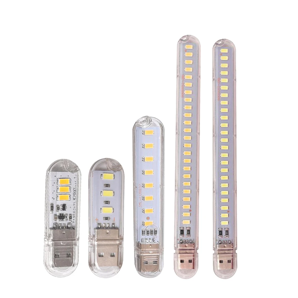 20Pcs Mini Portable USB LED Book Light DC5V Ultra Bright Reading Book Lamp Night Lights For Power Bank PC Laptop Notebook