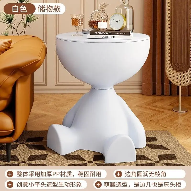Cream bedside table mobile small flat head coffee table living room sofa small apartment household bedroom bedside