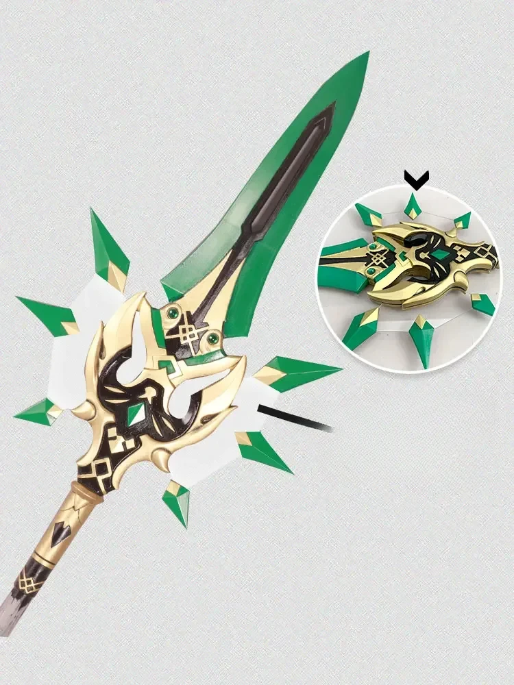 Genshin หอกคอสเพลย์กระทบ Xiao, เสาแบบดั้งเดิมอาวุธแบบหอกมีปีกสำหรับฮาโลวีนปาร์ตี้คริสต์มาสงานเต้นรำสวมหน้ากากอะนิเมะ