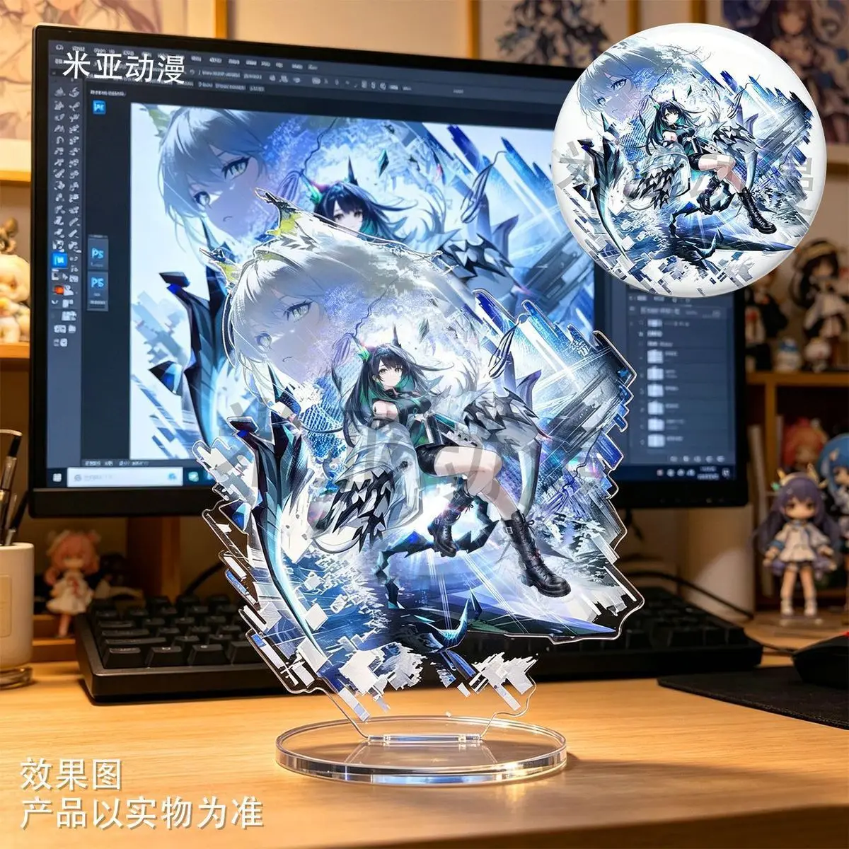 Cute Game Peripherals Mon3tr Figure Acrylic Stand Mon3tr Figurine Standing Plate Badge Decoration Collection Toys Gifts
