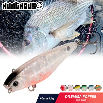 헌트하우스 DILEMMA 포퍼 펜슬 낚시 미끼, 미니 플로팅 표면 하드 미끼, 파이크 송어 배스 태클용 탑워터 WTD, 60mm, 4.1g