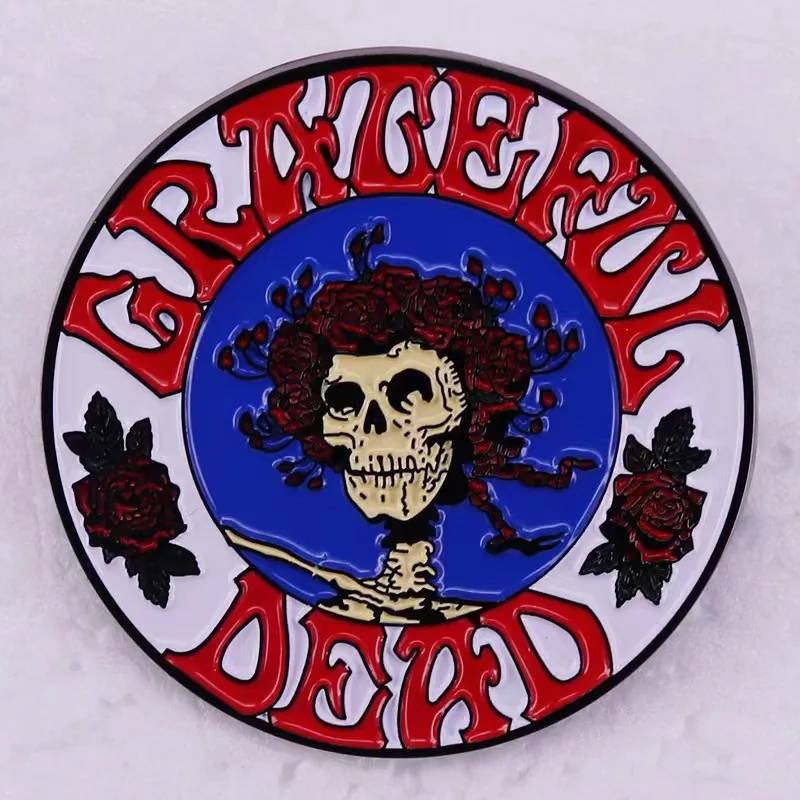 The Grateful Dead Rock Band Enamel Pin Music Metal Badge Punk Backpack Pin Fan Collector Jewelry Gift Clothes Bag Brooch