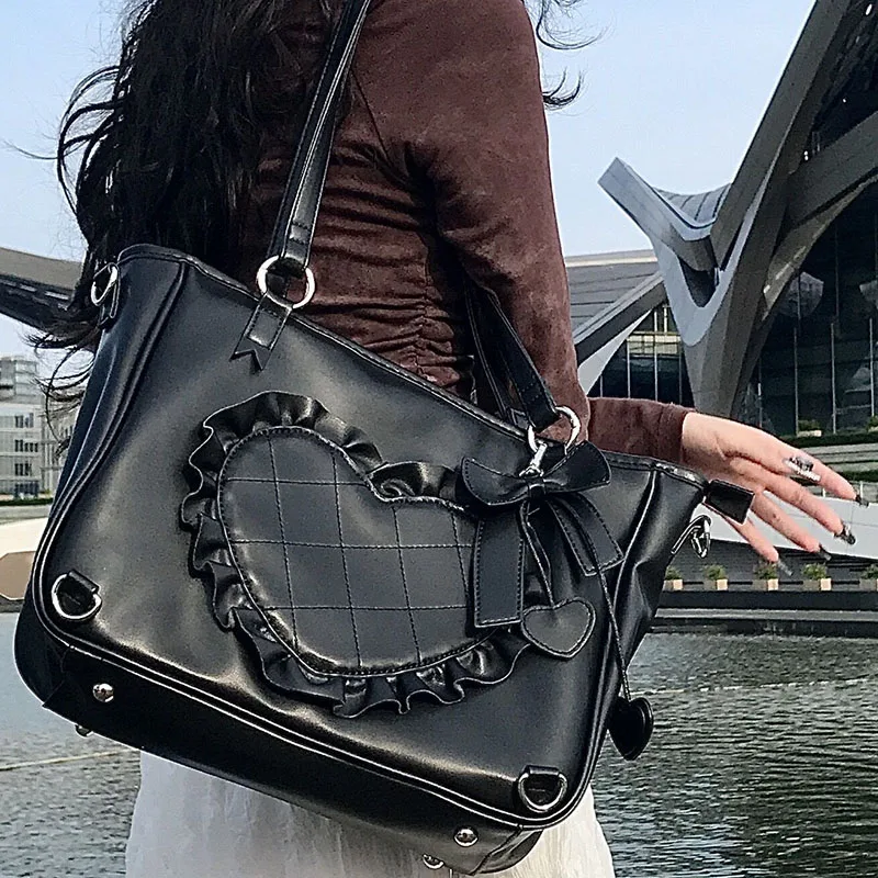

Japanese large capacity love lta female bag daily commute elegant tote bag Lolita sweet cute woman‘s crossbody shoulder backpack