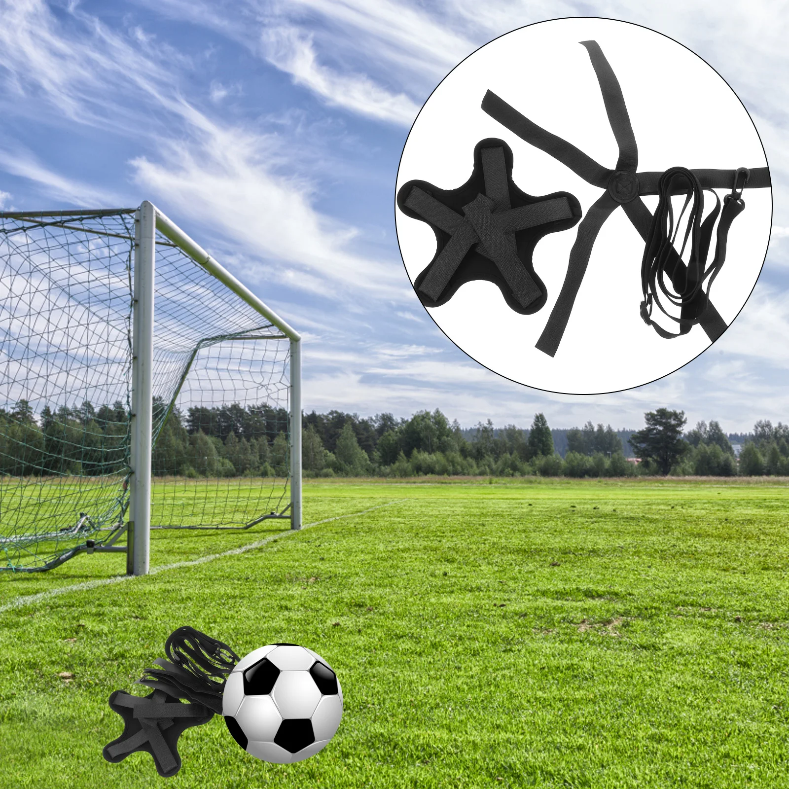 

Football Circling Belt Soccer Ball Training Equipment H Trainer Adjustable Belt Fastener Tape Fits Athletes Toddler