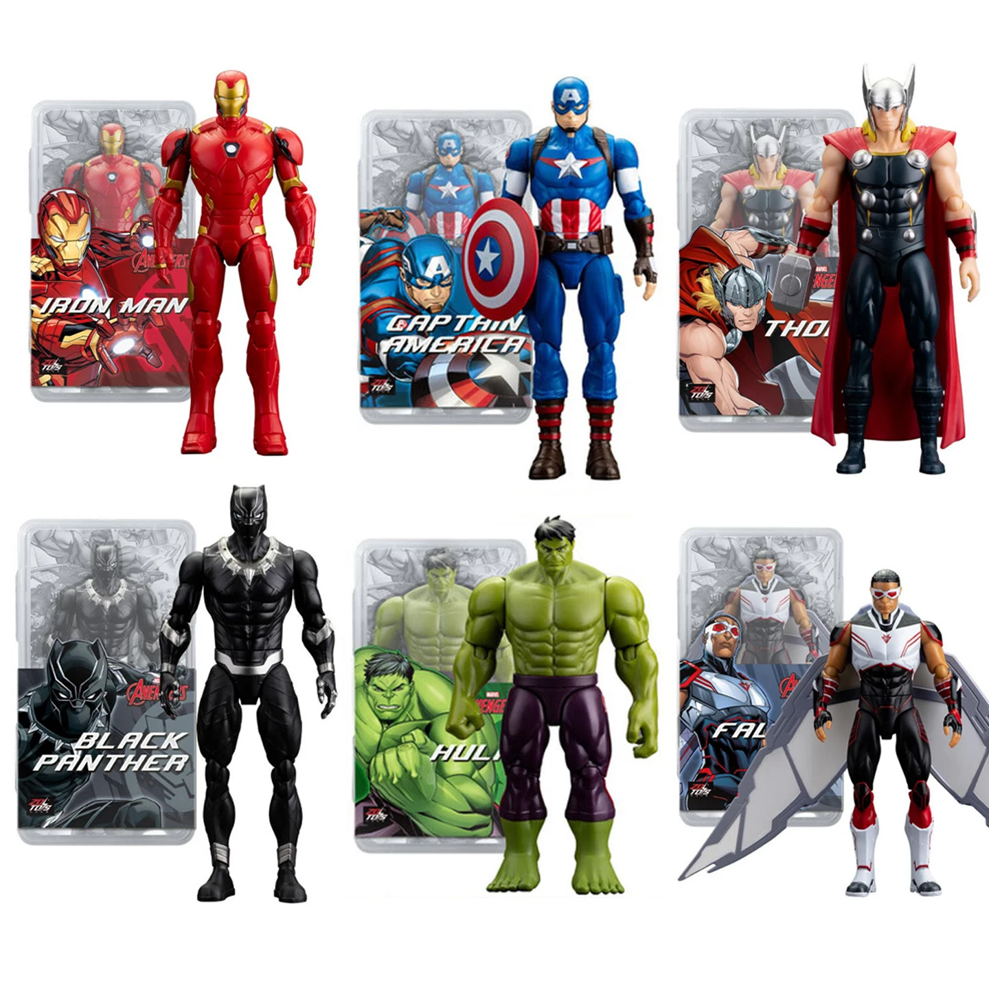 Caja de Almacenamiento de 18 cm con Figuras de los Personajes de Marvel: Thanos, Hulk, Iron Man, Spider-Man, Gwen, Miles Morales, Estatuas de Héroes Vengadores