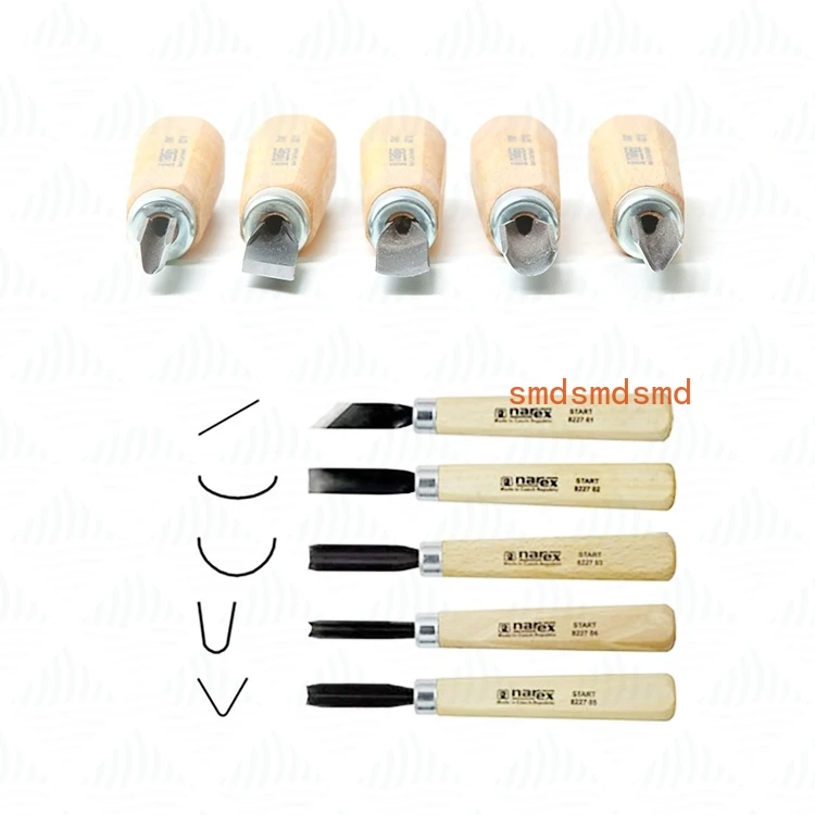 5pcs/set primary carving knife carving carved curve curved V-shaped chisel Czech original