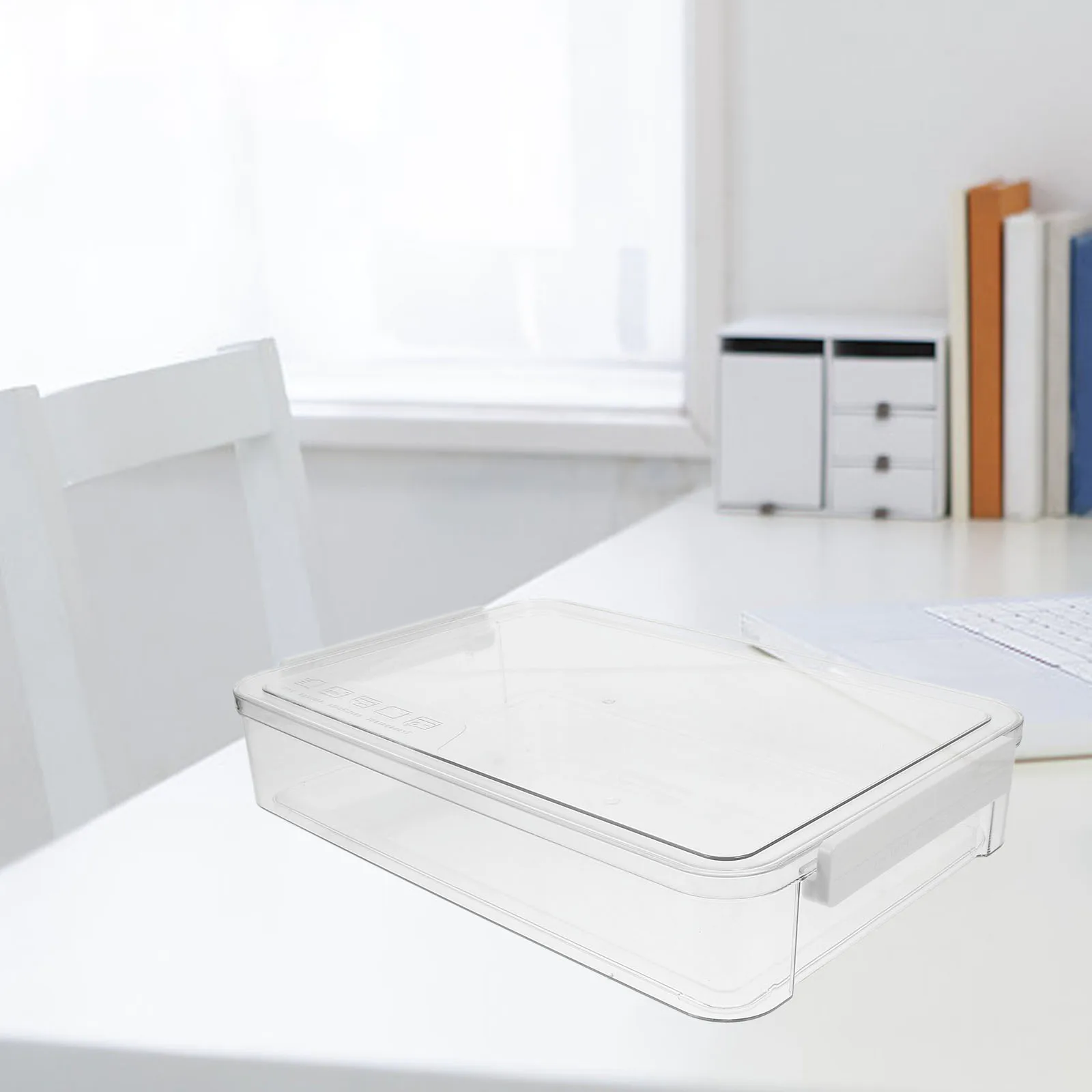 

Office File Storage Box Book Containers Water Proof Clear Plastic Drawer Organizer Desk