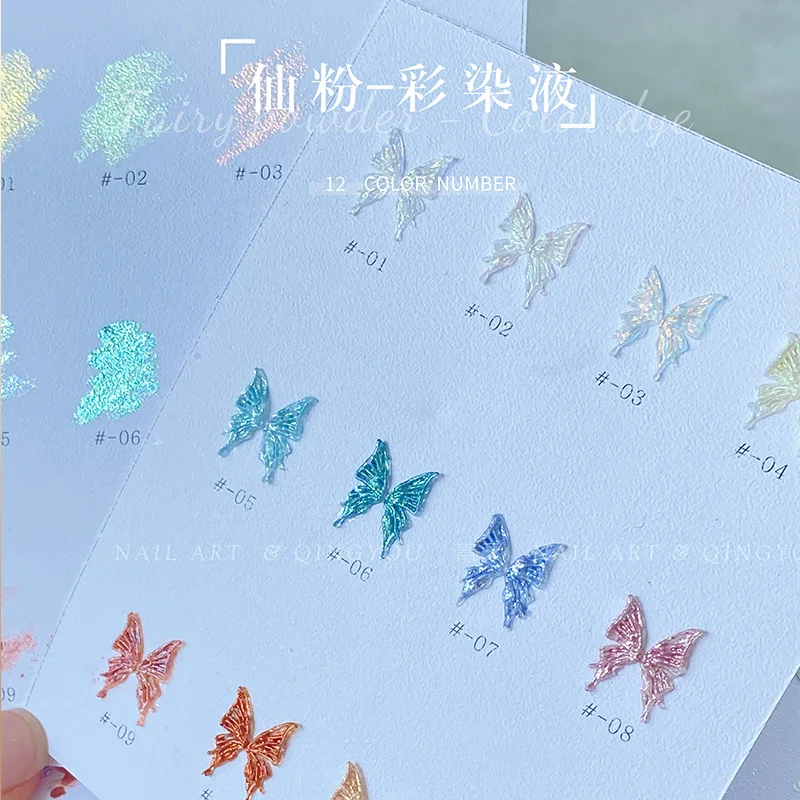 12 Farben Nagelfarbe Blühende Flüssigkeit Blume Gel Nagellack Wasserfarbe DIY Marmortinte Natürlich trocken Einfach aufzutragen Färbeflüssigkeit