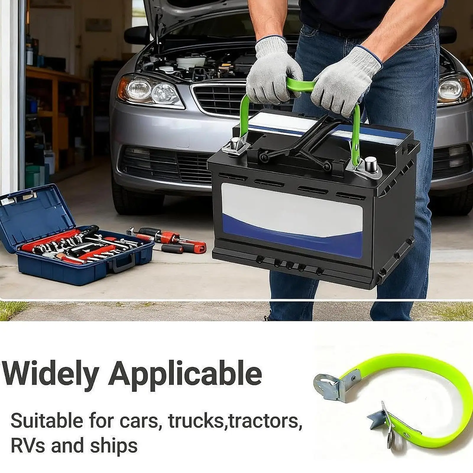 

Подъемный ремень для автомобильного аккумулятора, универсальный профессиональный сверхмощный держатель