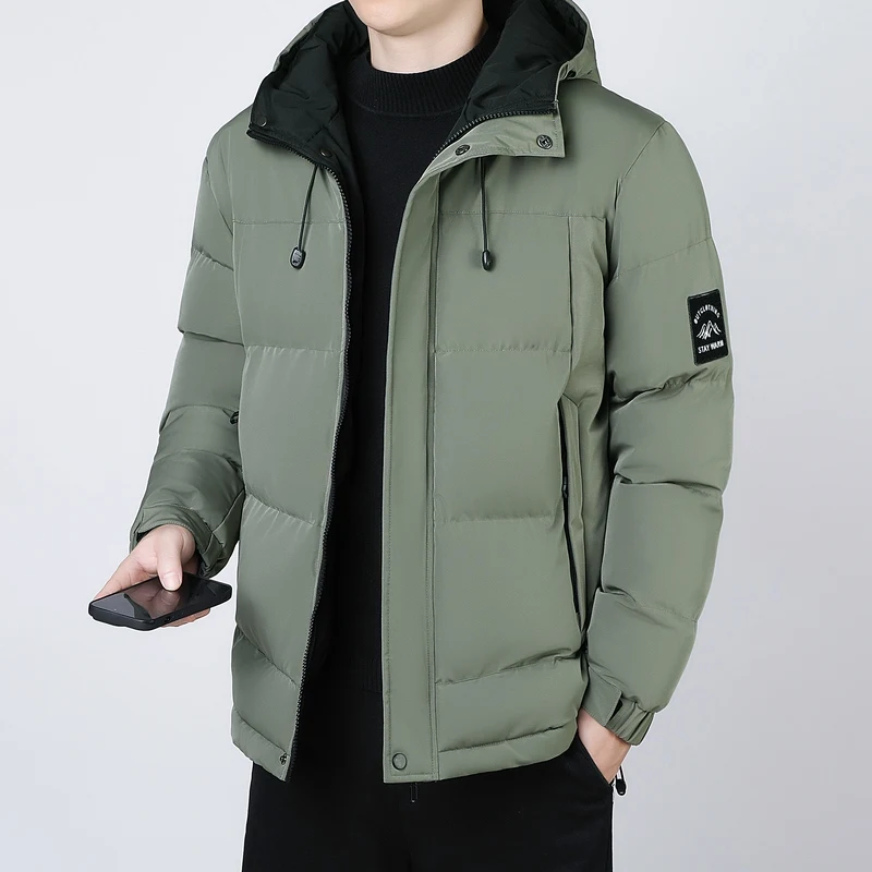 Winter Cotton-padded Men Fashion Hooded Youth Leisure Sports Thick Down Padded Jacket Warm Cotton-padded Daily Casual Trend Coat