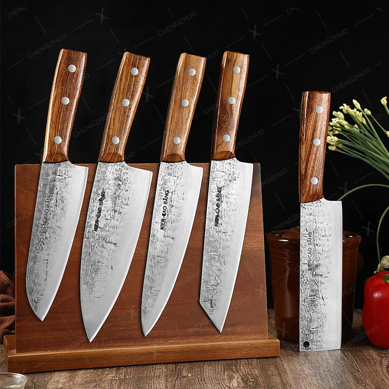 

Japanese Chef Knife Kiritsuke Knife Meat Slicing Knife Vegetable Butcher Cleaver Professional Kitchen Knives Pearwood Handle