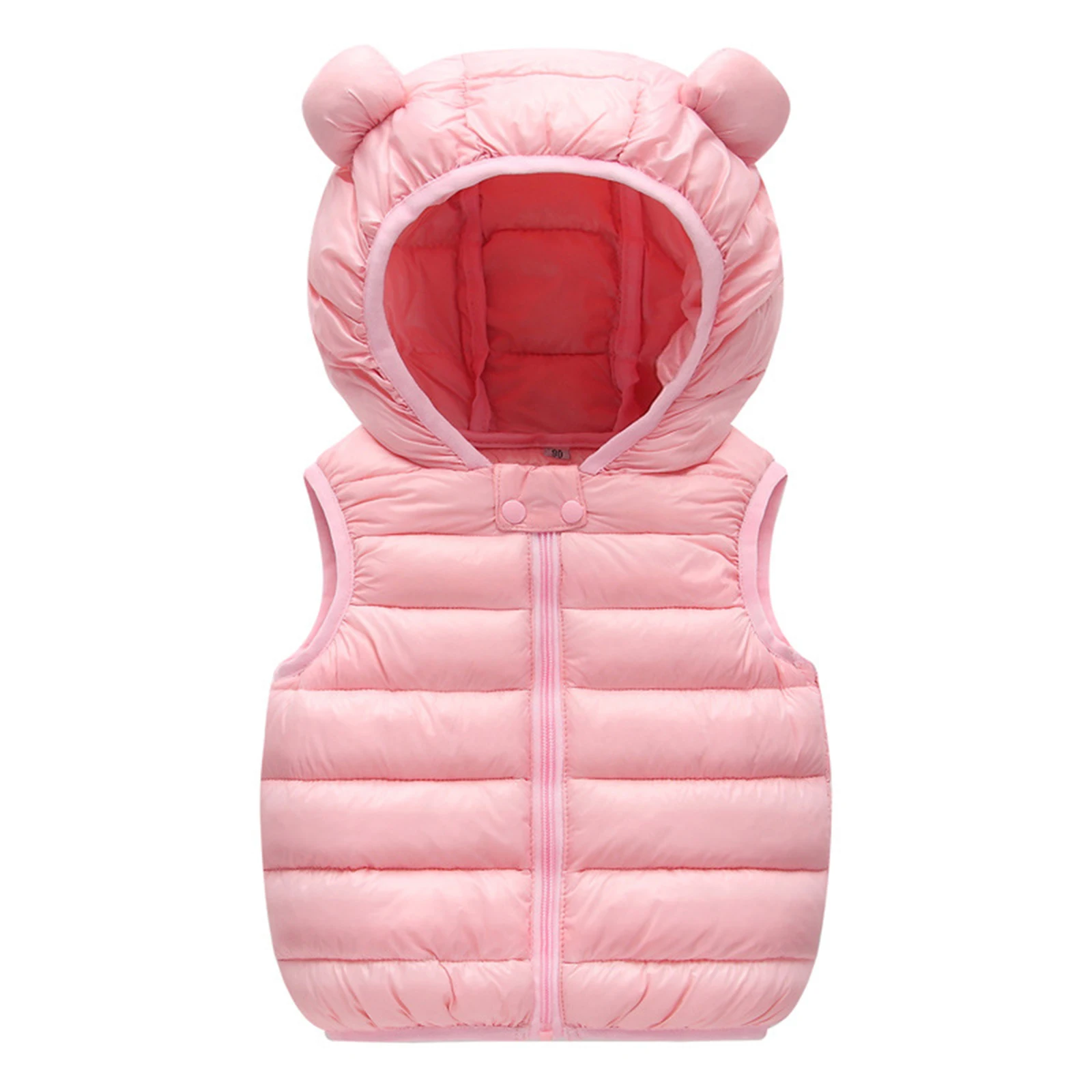 

Kids Toddler Boy Girls Winter Warm Hooded Vest Coat Thicken Puffer Waistcoat Sleeveless Bear Ear Zipper Jacket Thermal Outerwear