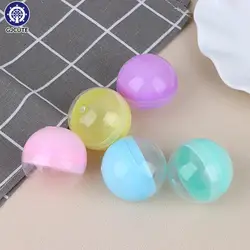 10Pcs 45mm Plastic Toy Capsules Half Transparent Colorful Round Surprise Ball Easy Open Lock Amusement For Vending Machine