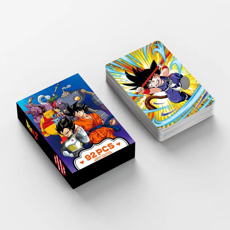 Dragon Ball Son Goku 60Pcs LOMO Card + 32pcs Stickers Anime Photo Cards Greeting Cards Kids Collection Gift Postcards Toy