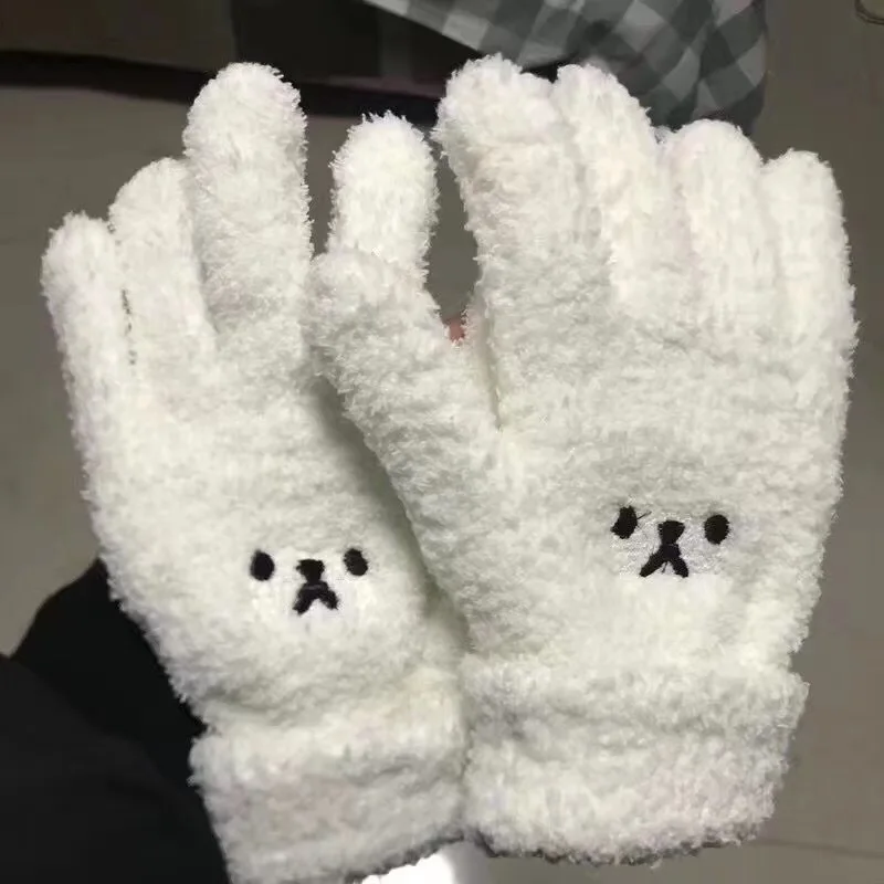 Portable Winter Gloves Cozy Cute Winter Gloves Couple Fleece Gloves For Winter Outings Birthdays Gifts