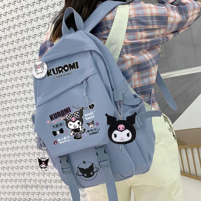 Sanurgente Kuromi-Sacs à dos de style collège coréen, cartable étudiant de grande capacité, sac pour ordinateur portable 2K, design de luxe lancé, nouveau