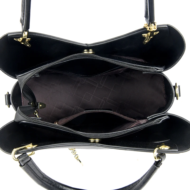 Genuine Brand Three Layers Pu Leather Hand Bags Small Handbags Women Shoulder Bags Luxury Designer Casual Tote Shopping Bags New