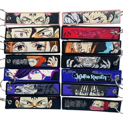 Japanese Anime Embroidery Keychain for Motorcycles Key Fobs Holder Key Tag Keyring Fashion Accessories Chaveiro