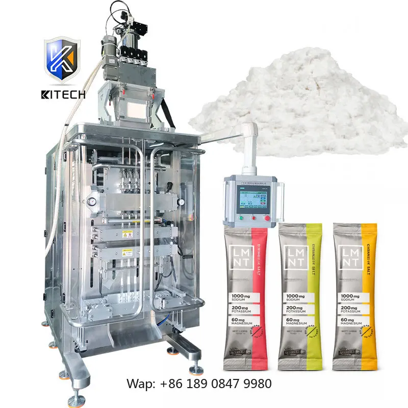 【Hot】Automatic Multi Track Vffs Electrolytes Powder Packing Machine Stick Pack Powder Filling Machine