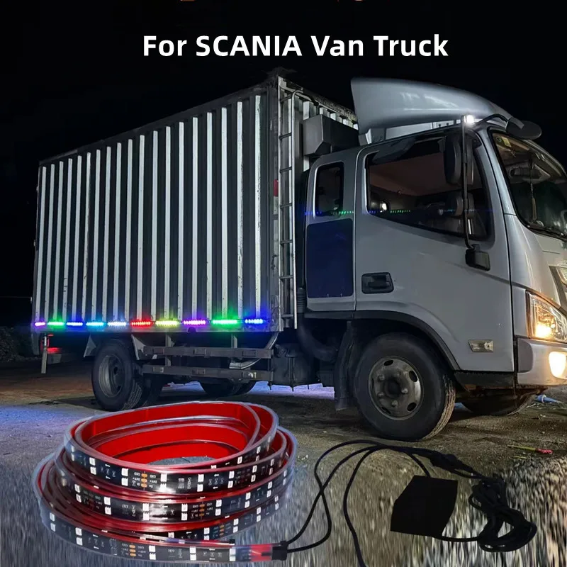 24V Truck LED Neon Light APP Control RGB Car Ambient light For SCANIA Van Truck Compartment Deflector Centre Mesh Warning Lamps