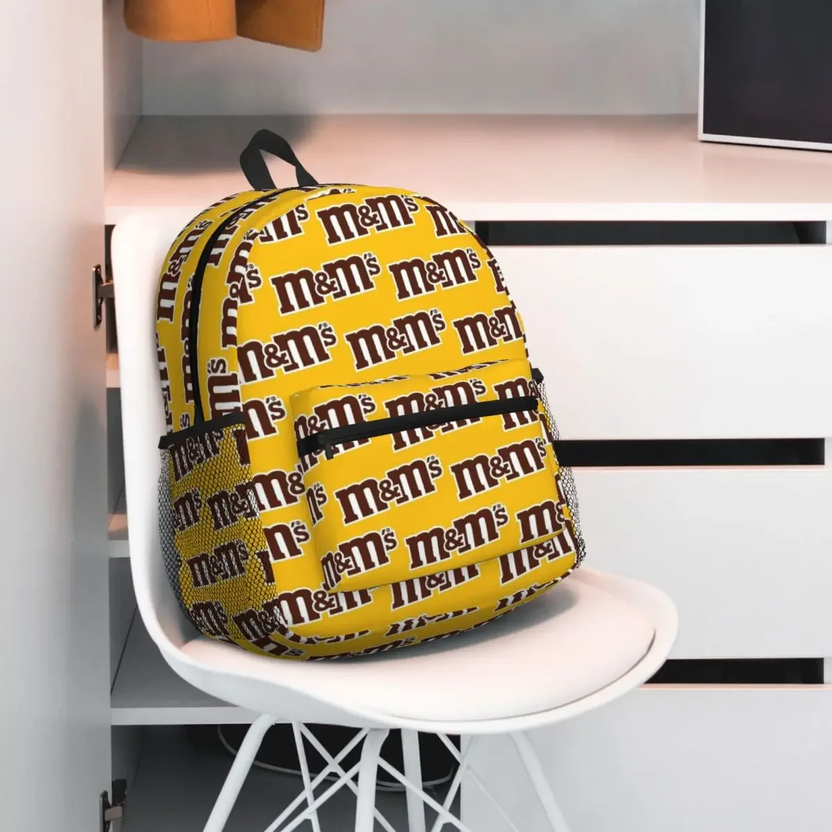 Candy M and M Chocolate Meme Student Backpack School Bag Hiking Travel Daypack for Men Women Fashion Bookbag Shoulder Bags