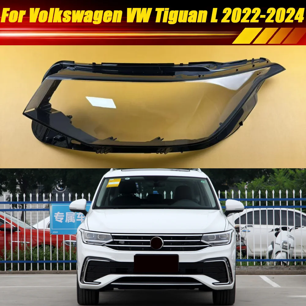 

For Volkswagen VW Tiguan L 2022 2023 2024 (Low) Headlamp Shell Transparent Lampshade Lens Housing Lamp Shade Headlight Cover
