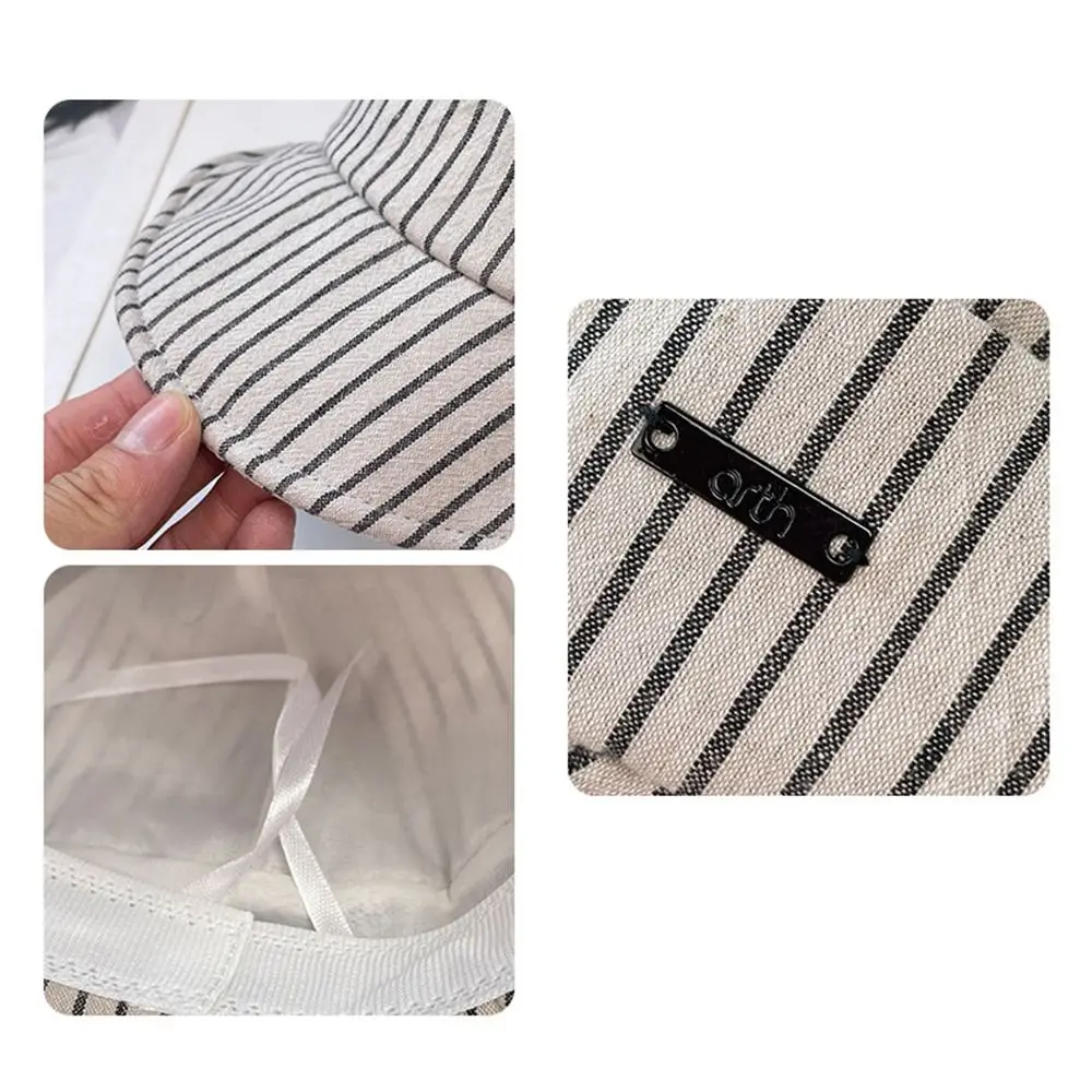 Casual Retro หมวกปรับเย็บปักถักร้อยหมวกบังแดดลายสก๊อตผ้าฝ้ายหมวกชายหาดสาว