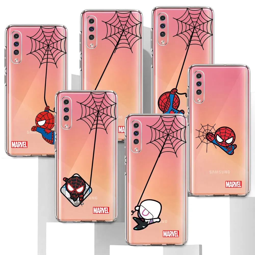 Super Cute Spiderman Case for Samsung Galaxy A40 A6 A04s A20s A50 A50s A04 A20e A30s A7 A8 A9 Plus A03s A70 TPU Soft Phone Cover