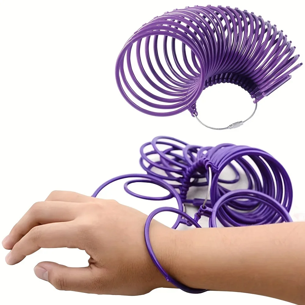 

Adjustable Purple Plastic Bracelet Sizer Wrist Diameter Measuring Tool for DIY Jewelry Making and Loop Bracelets