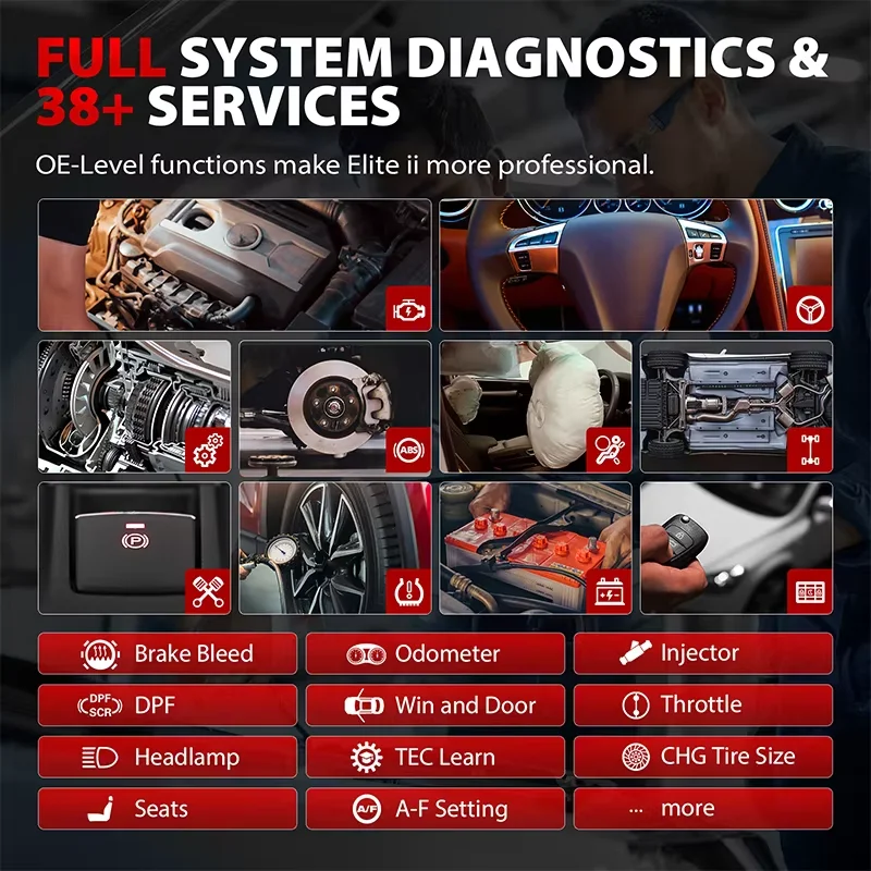 أدوات التشخيص Autel Elite II Pro تحديث لمدة عامين أداة ترميز برنامج ECU مثل محرك Ultra MS919 TruSpeed 38+ Service CAN FD DoIP