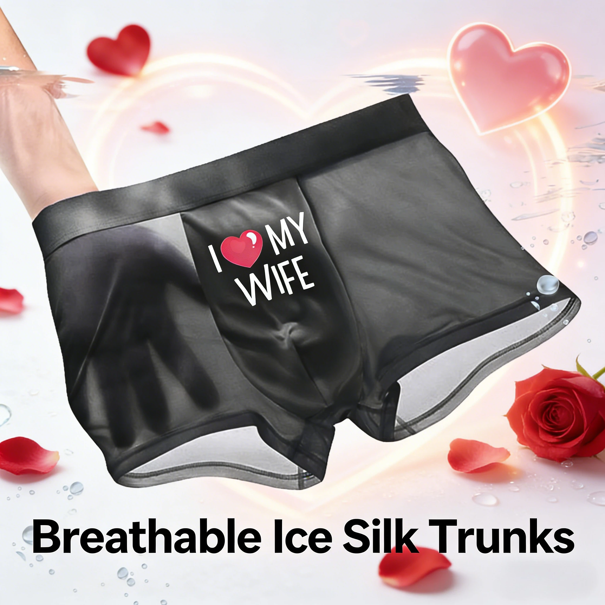 

Men's "I LOVE MY WIFE" Romantic Boxer Briefs Soft Stretch Comfortable Daily Underwear,Husband Gift Casual Boxer Hombre Men