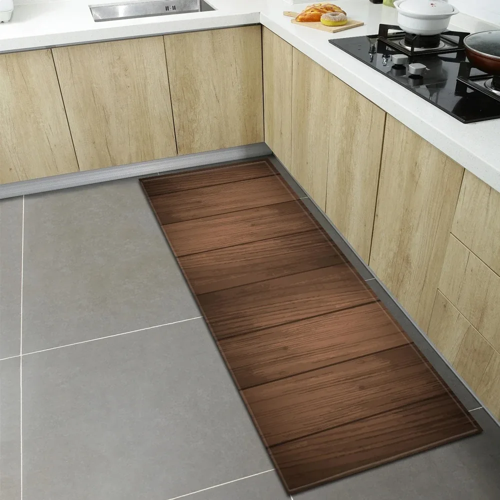 

Wood Grain Floor Pattern Home Kitchen Floor Mat Door Front Decoration Floor Mat
