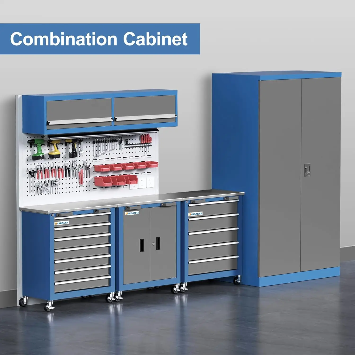 Combination Tool Chest with Lock,5-Drawer/7-Drawer/2 Door Tool Cabinet can be Interconnected,Rolling Tool Chest with Wheels and