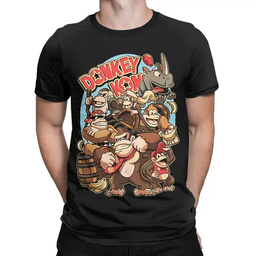 Imagen 2 del producto Camisetas de Donkey Kong Bananza para hombres 100% algodón 2025 juego popular increíbles camisetas de cuello redondo camisetas de manga corta de talla grande