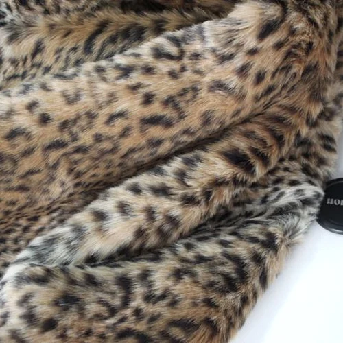 Good quality pile 1.5cm Leopard-print fabric,plush faux fur clothing material,Leopard print vest shawl felt cloth,150cm*50cm/pcs