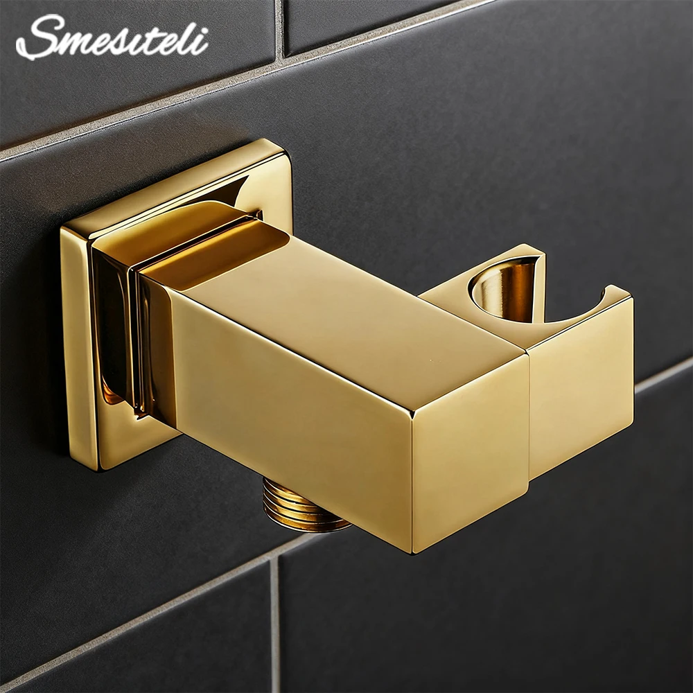 

Ручной кронштейн для душа Smesiteli, золотой маленький портативный настенный полированный латунный кронштейн для ванной комнаты