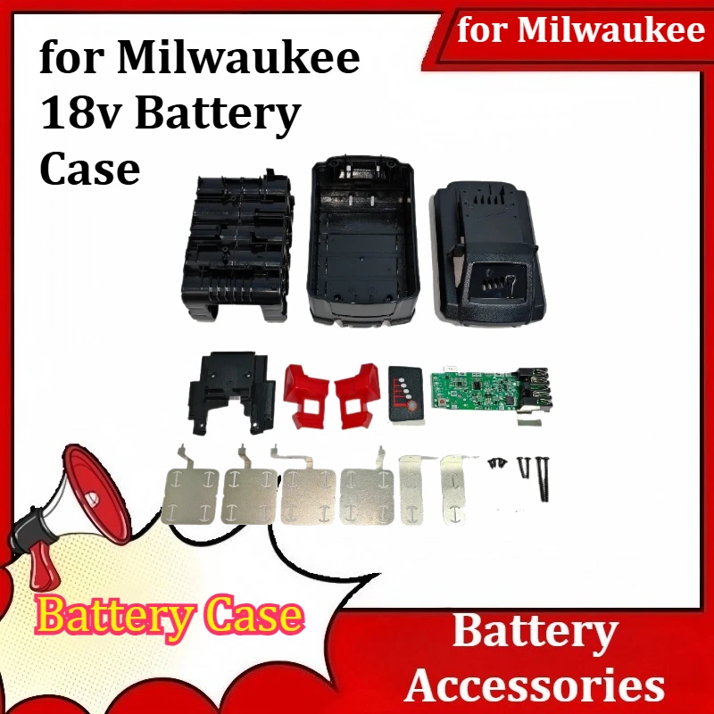 

Li-ion Battery Case Replacement 21700*10 BMS For Milwaukee 18v Battery Case Cordless Combo Kit Housing