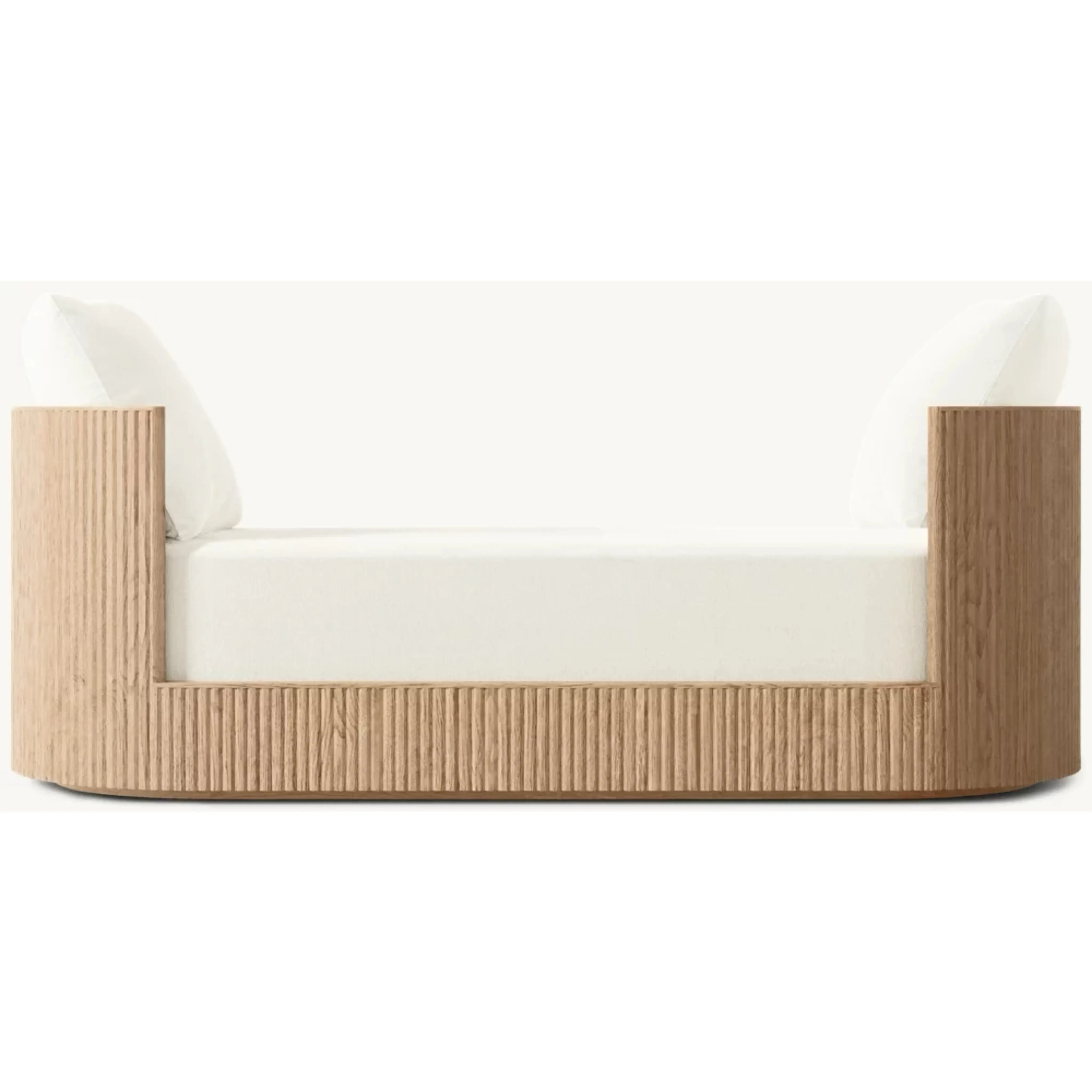& Custom Sofa Bed Solid Oak American Modern Bending Craftsmanship Light Oak Single Bed Fabric Customization Bed