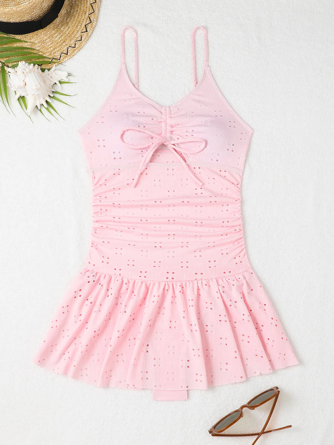 2025 Swimsuit One Piece Hole Solid Swimwear Female Monokini Women Bathers Bathing Swimming Swim Suit Beach Dress