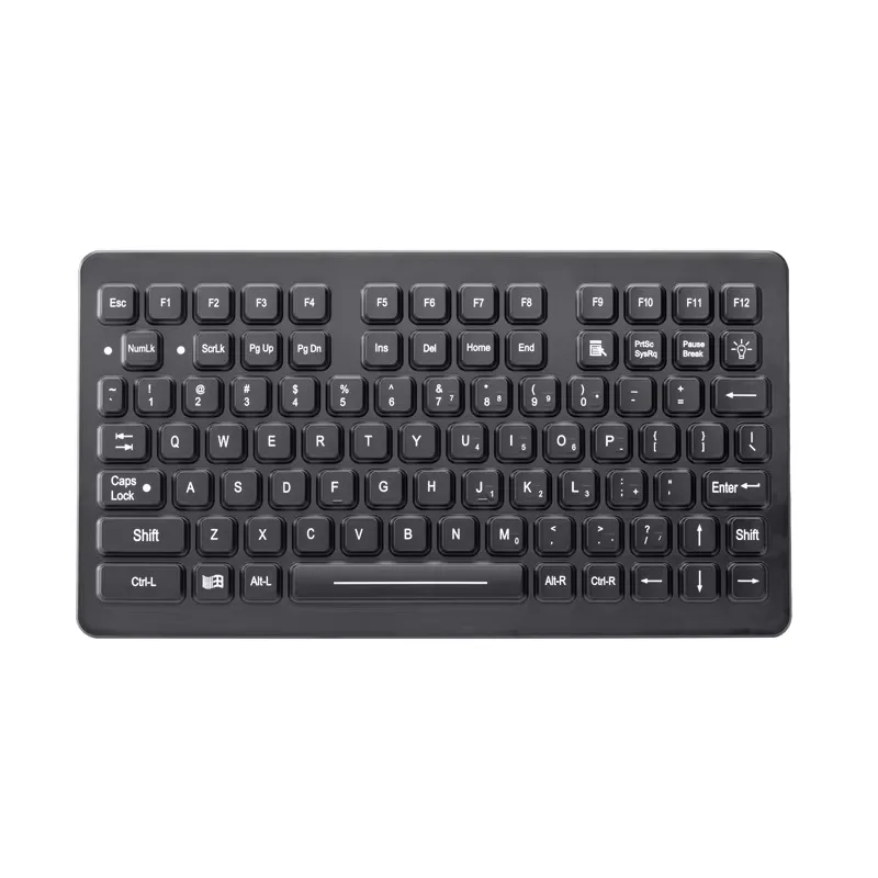 88-Key Waterproof Dustproof IP66 Compact Backlight USB Interface Silicone Industrial Keyboard