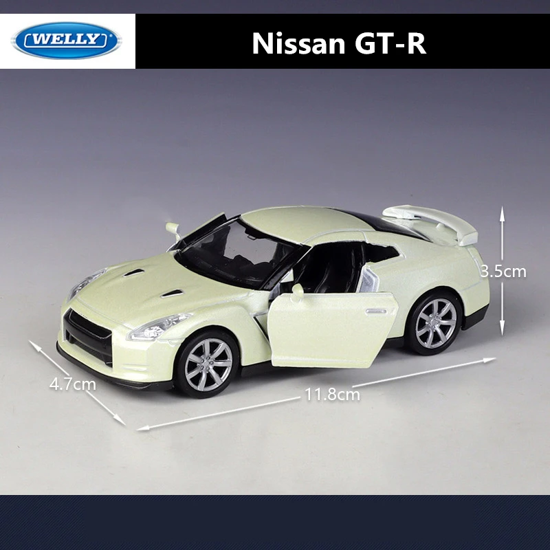 WELLY 1:36 Nissan GT-R Legierung Sport Auto Modell Diecast Metall Spielzeug Fahrzeuge Auto Modell Pull Zurück Simulation Sammlung Kinder Geschenk