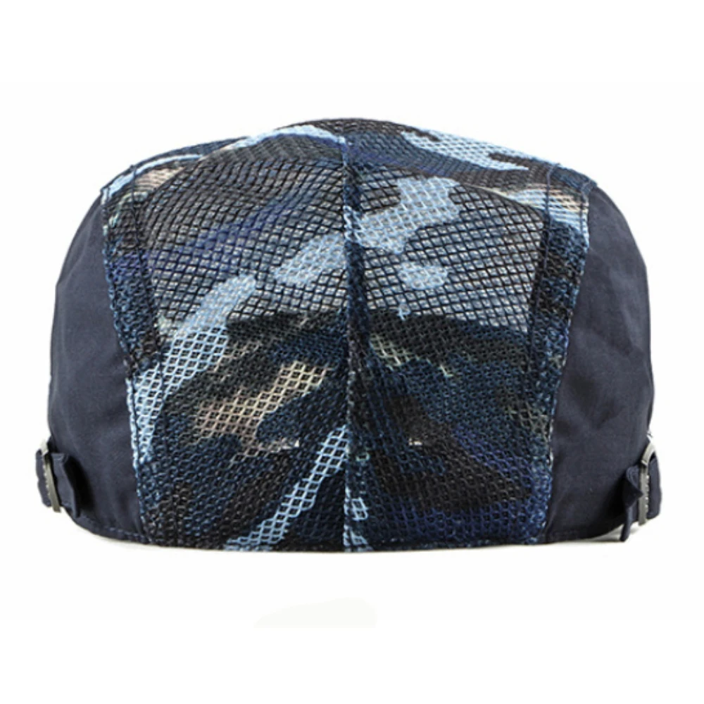 HT4762 القبعات الربيع الصيف كاب رياضي شبكي قبعات للحماية من الشمس للرجال النساء التمويه اللبلاب قبعة مسطحة قبعة البيريه الذكور الإناث قابل للتعديل قبعة بيريه