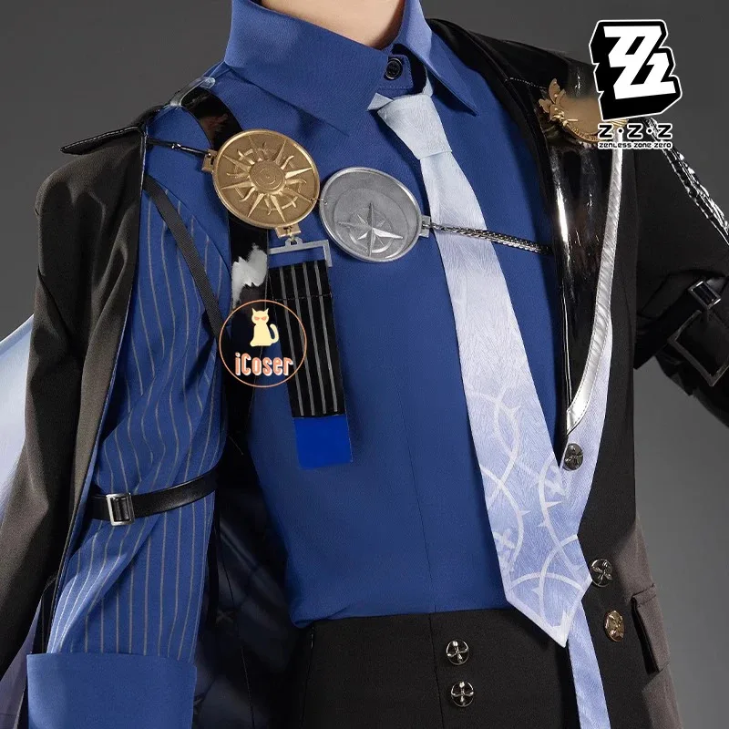 25COSZenless Zone Zero Hugo Cosplay disfraz peluca sombrero máscara pendientes Mockingbird nuevo Eridu Hugo Vlad Ravenlock Halloween para mujeres