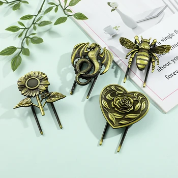 Kreative Vintage Love Rose Buchklammern – Bronze-Metall-Lesezeichen, Lesen, Schreiben, Bürozubehör für Buchliebhaber