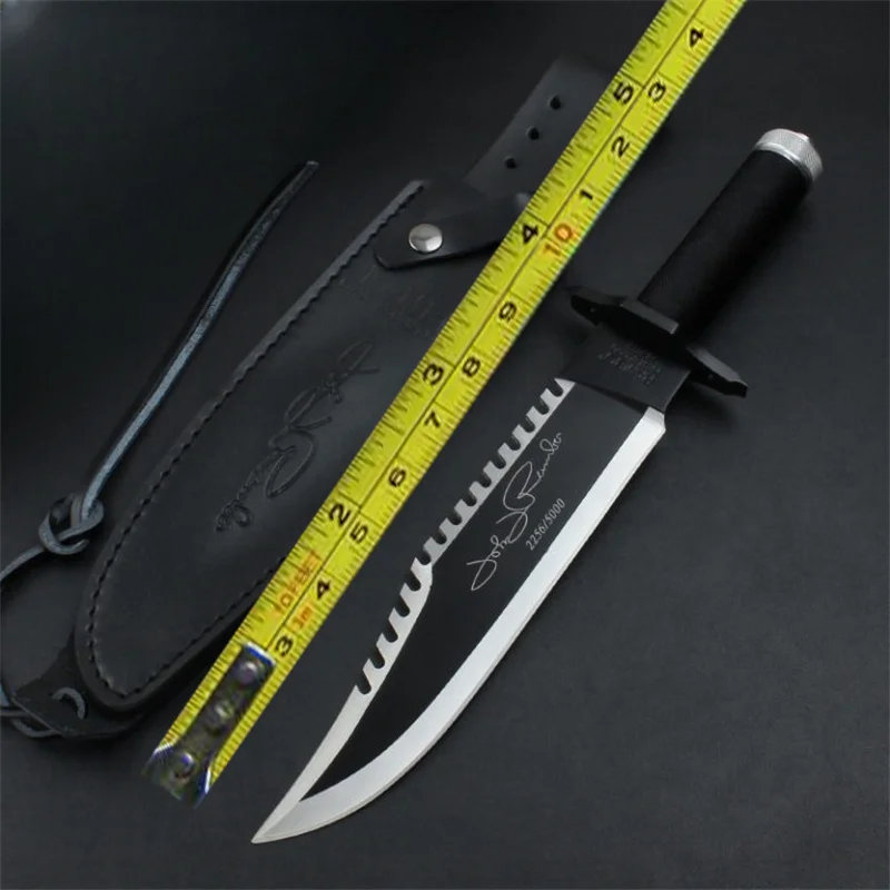 New Rambo2 Simplified version With Survival bag Knife 440 Steel Blade Rope Seamless Steel Pipe Tactics Hunting  Knife VTH57T