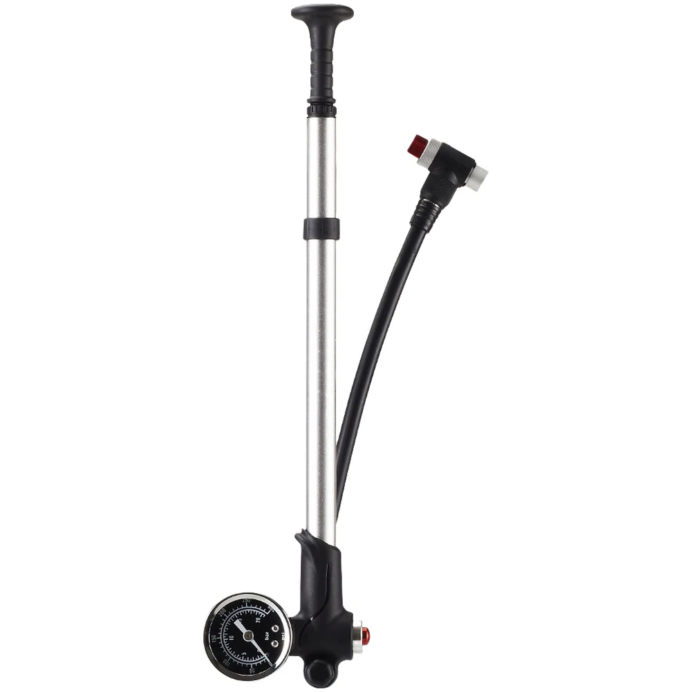 High Pressure Bicycle Pump 300 PSI Aluminum Alloy Fork Shock Tire Inflator with 360 Degree Rotatable Nozzle and Gauge