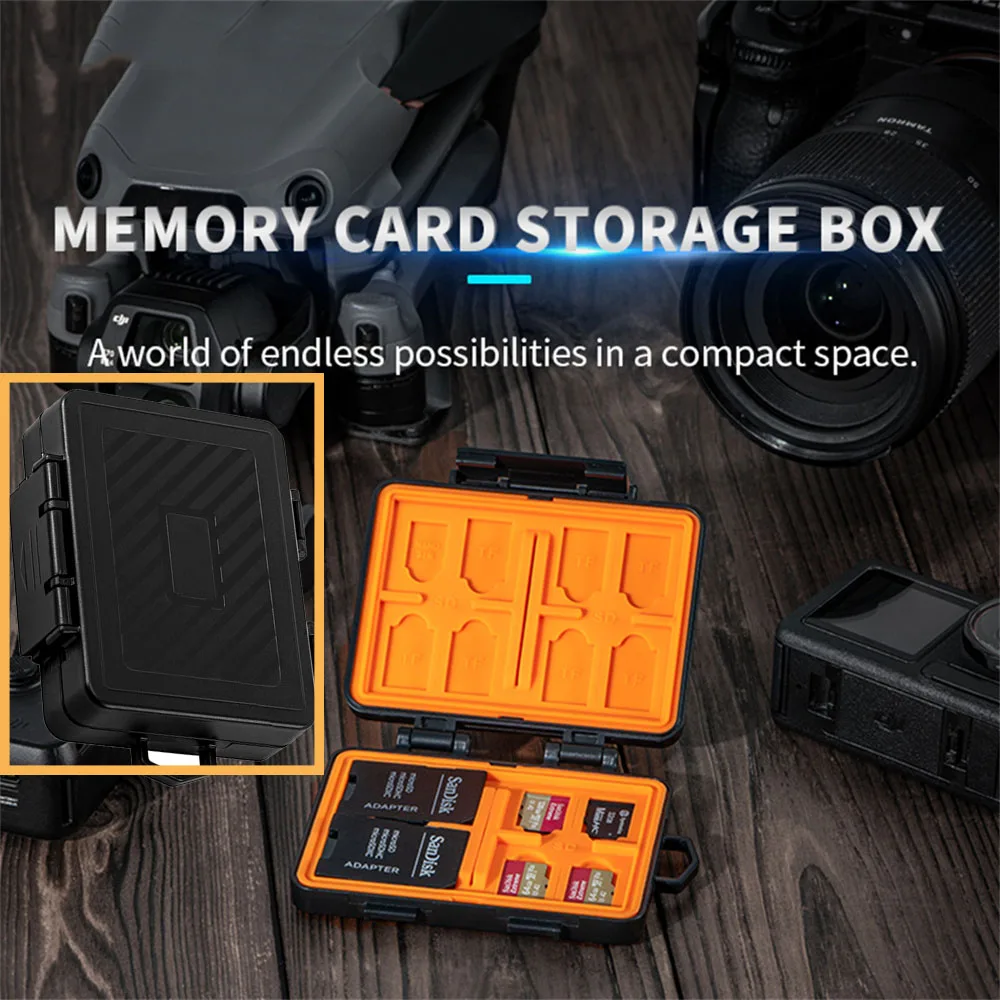 

Memory Card Case For DJI/Insta360/Gopro/Photo Camera SD Card TF Card Abs Waterproof Silicone Card Slot Closure Design Case Box