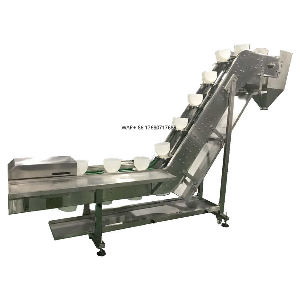 High Capacity Durable Food Grade Plastic Bowl Elevator Inclined Conveyor for Frozen Meat Restaurant Focus Machinery New